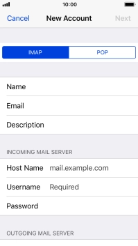 Press IMAP. Press IMAP.