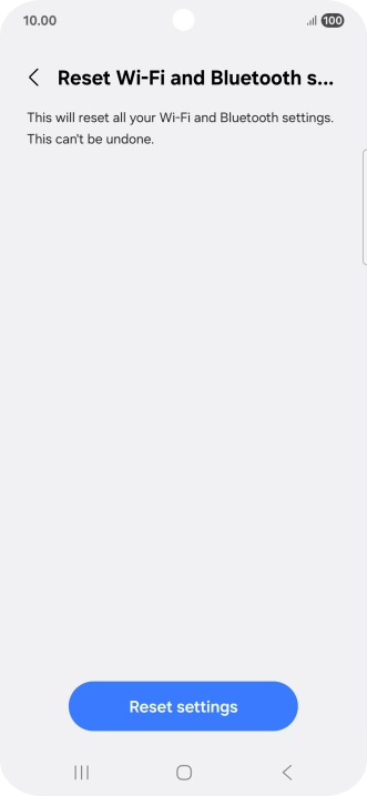 Press Reset settings. Press Reset settings.