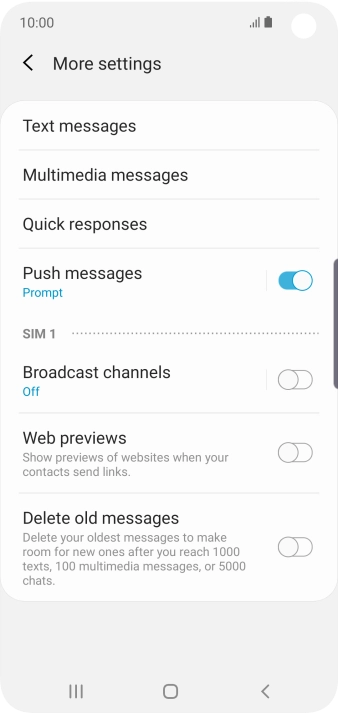 Press Text messages. Press Text messages.