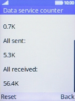 The incoming and outgoing data usage are displayed. The incoming and outgoing data usage are displayed.