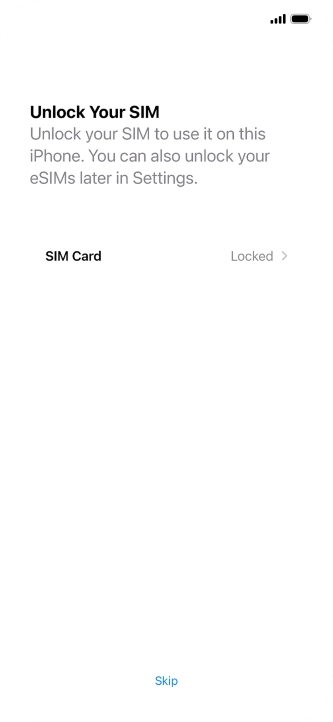 Press SIM Card. Press SIM Card.
