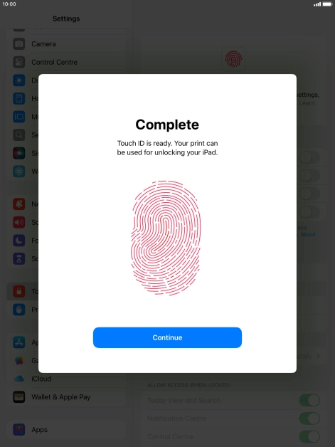 Press Continue. If you haven't previously selected a lock code, key in a code of your own choice twice. Press Continue. If you haven't previously selected a lock code, key in a code of your own choice twice.