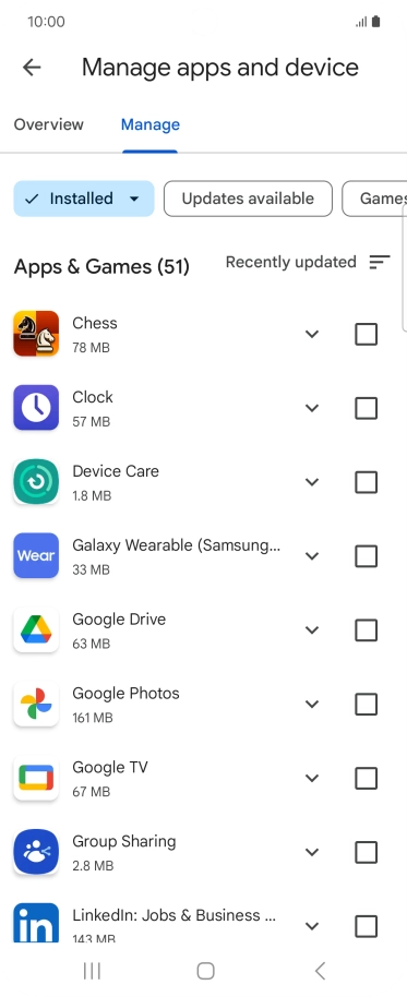 Press the required app.