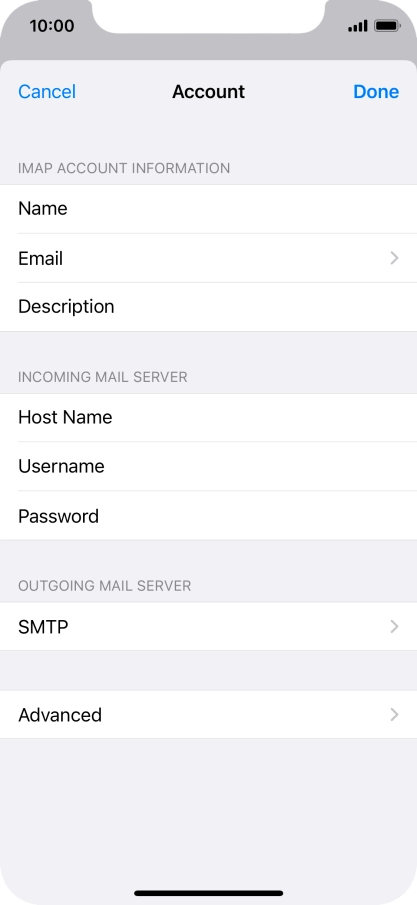 Press SMTP.