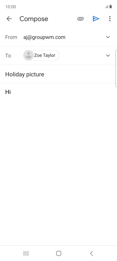 Press the attachment icon. Press the attachment icon.