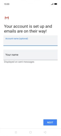Press Your name and key in the required sender name.