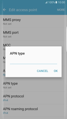 Key in default and press OK.