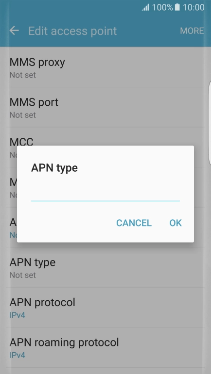 Key in default and press OK.