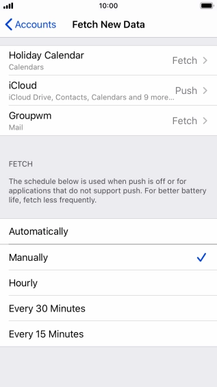 If you turn off the function, press the required setting.