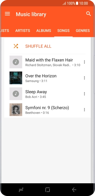 Press the required audio file. Press the required audio file.