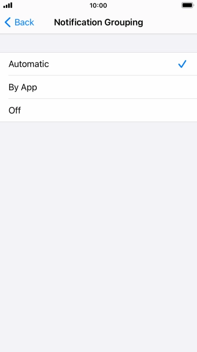 Press the required setting.
