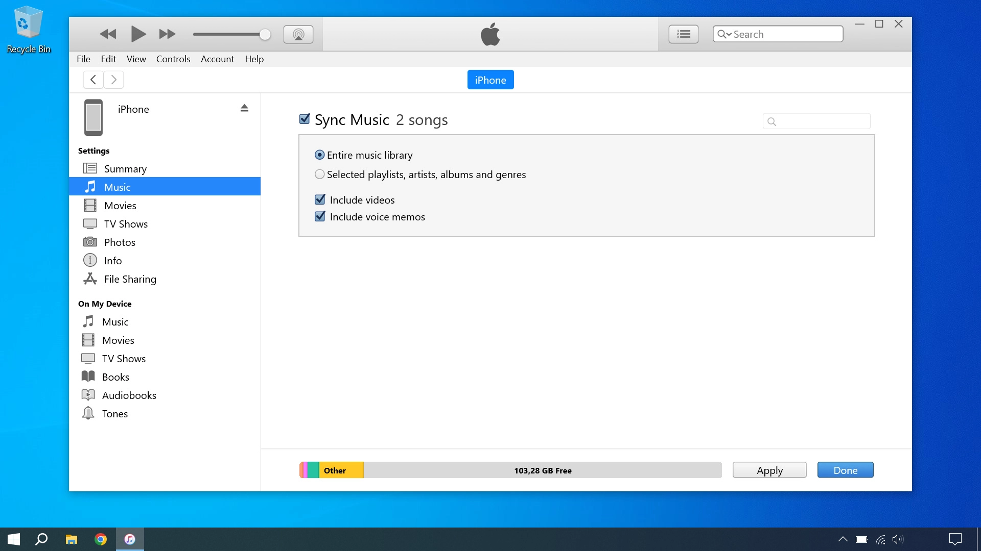 Click Apply.