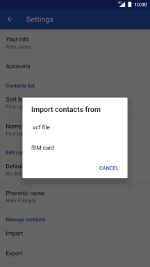 Press SIM card.