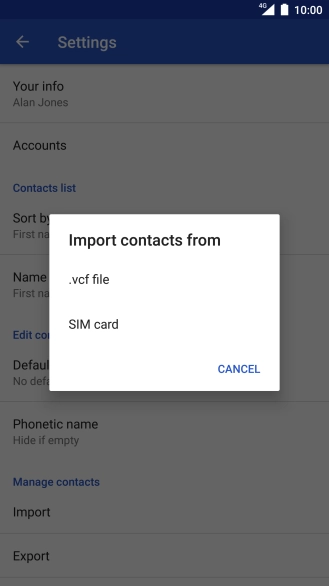Press SIM card.