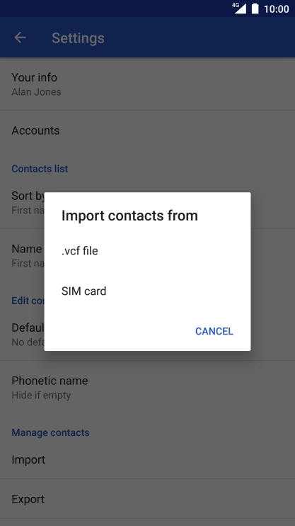 Press SIM card.