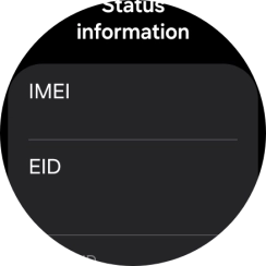 Your smartwatch's EID number is displayed below EID. Your smartwatch's EID number is displayed below EID.
