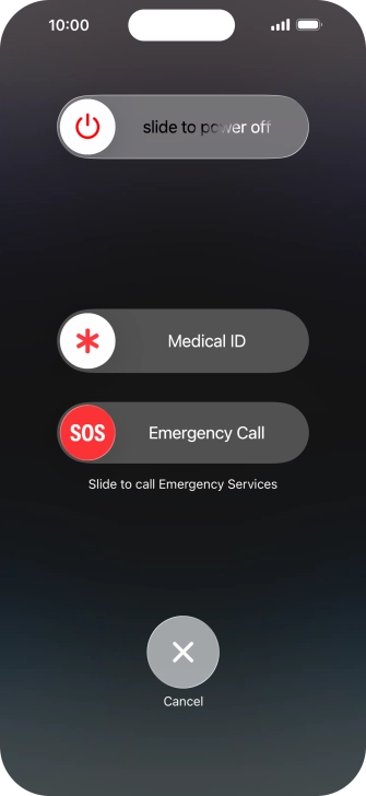Press and drag the power off icon right.
