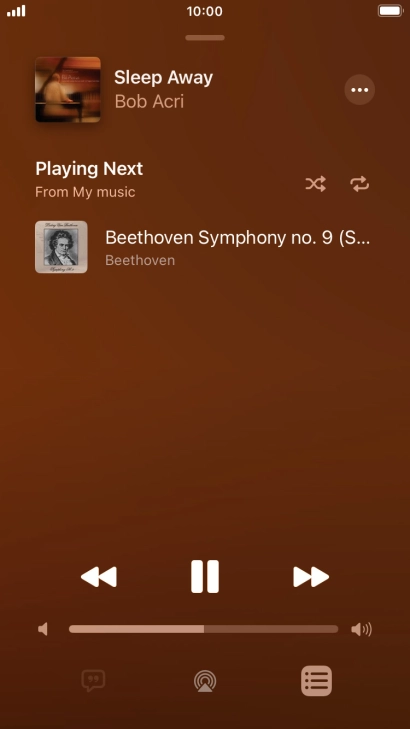 Press the shuffle icon to turn the function on or off.