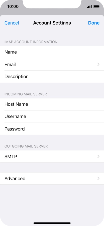 Press SMTP.