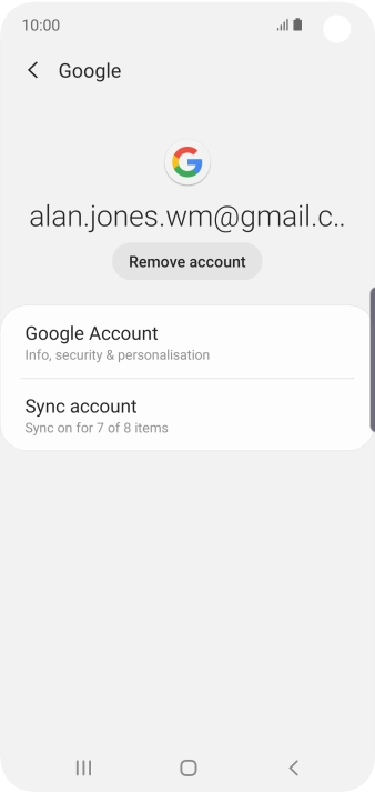 Press Sync account.