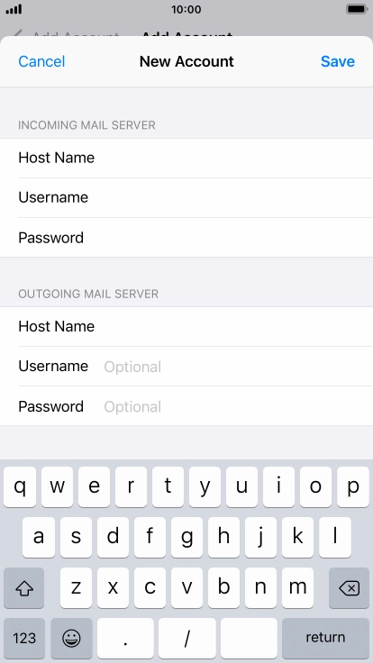 Press Username and key in the username for your email account. Please note that if you're using Vodafone's outgoing server, leave the username field empty. Press Username and key in the username for your email account. Please note that if you're using Vodafone's outgoing server, leave the username field empty.