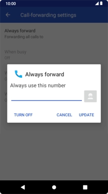 Press TURN OFF. Press TURN OFF.
