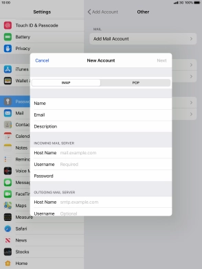 Press IMAP. Press IMAP.