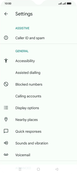 Press Calling accounts.