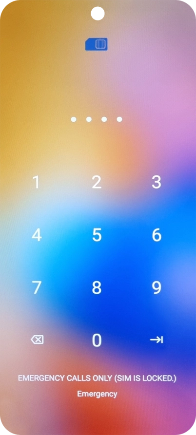 If your SIM is locked, key in your PIN and press arrow right. If your SIM is locked, key in your PIN and press arrow right.