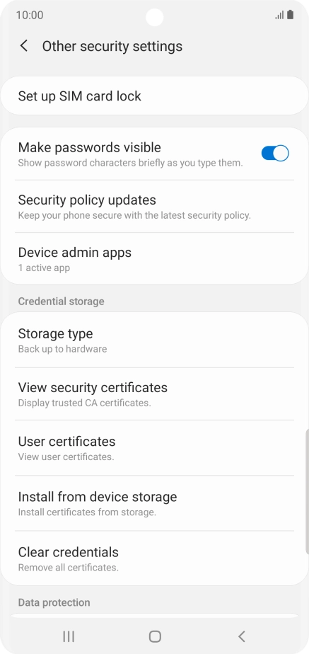 Press Set up SIM card lock. Press Set up SIM card lock.