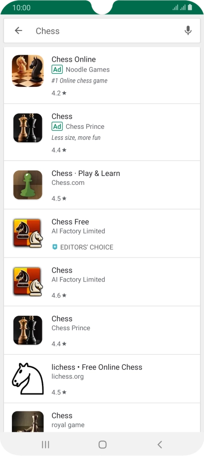 Press the required app. Press the required app.