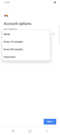 Press the required setting.