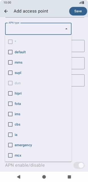 Press default to turn on the setting. Press default to turn on the setting.