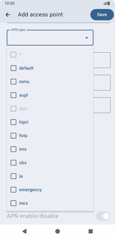 Press default to turn on the setting. Press default to turn on the setting.