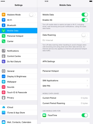 The data usage is displayed below MOBILE DATA USAGE.