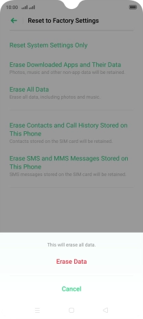 Press Erase Data.
