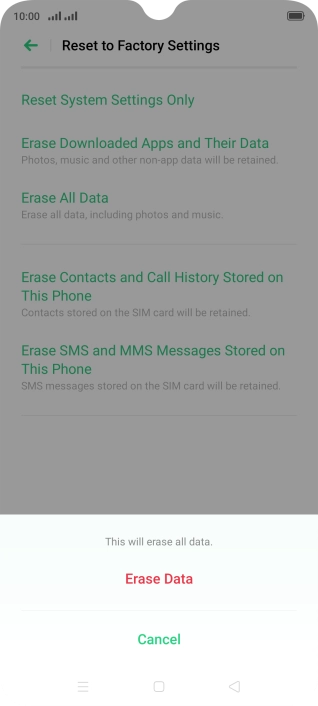 Press Erase Data.