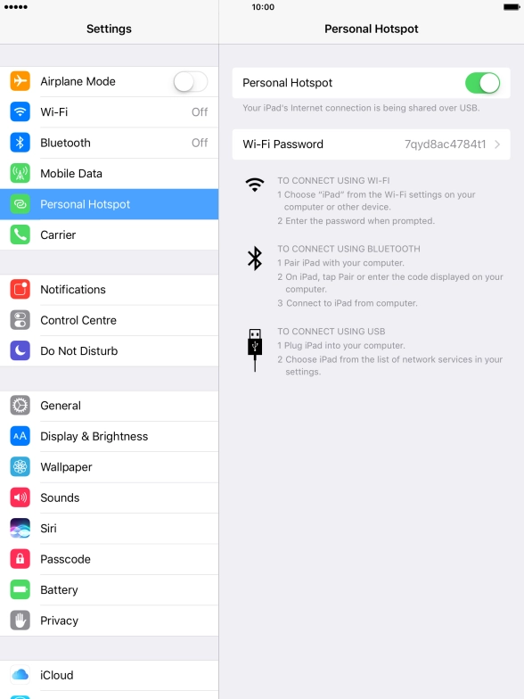 Press Wi-Fi Password and key in the required password. Press Wi-Fi Password and key in the required password.