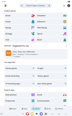 Press the search field. Press the search field.