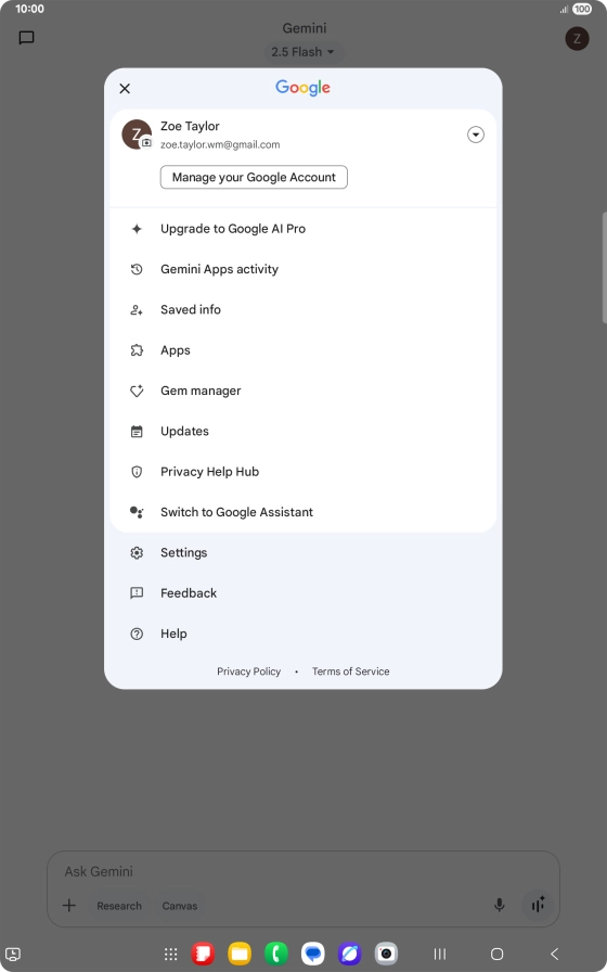 Press Settings.