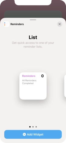 Slide your finger right or left on the screen to select the required widget size. Slide your finger right or left on the screen to select the required widget size.
