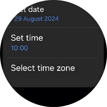 Press Set time. Press Set time.