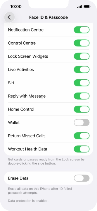 Press the indicator next to 