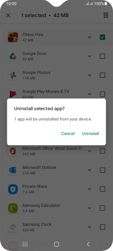 Press Uninstall.