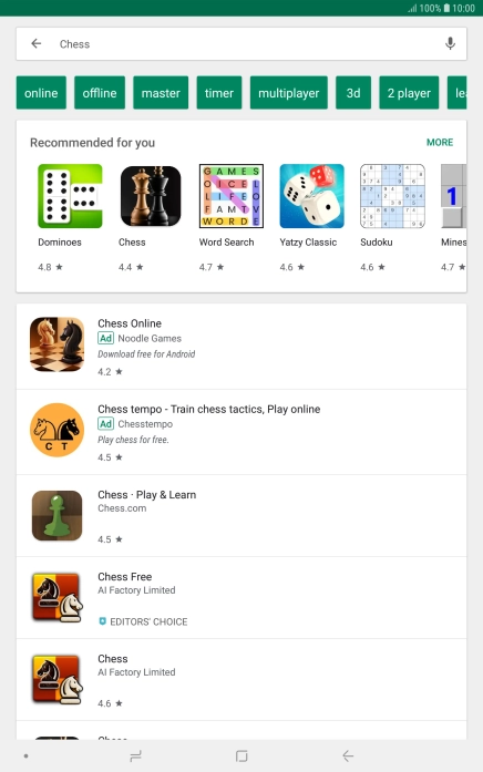Press the required app.