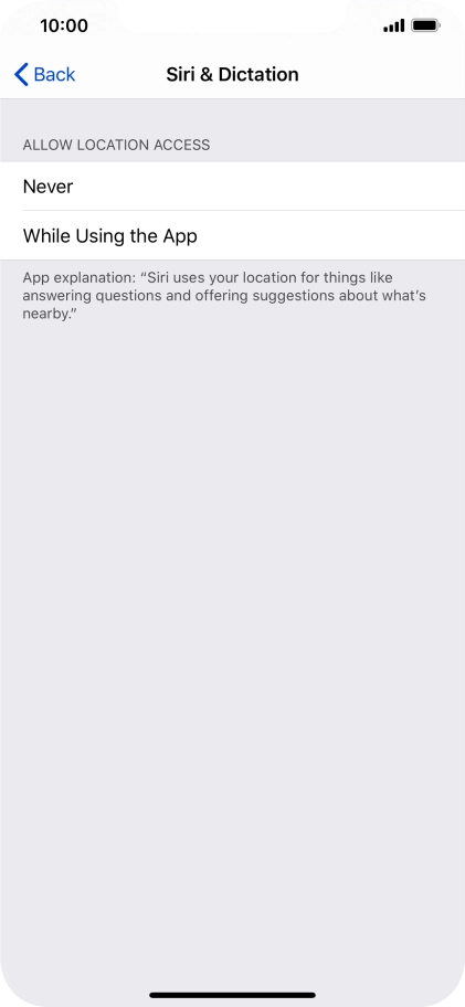 Press the required setting to turn the function on or off.
