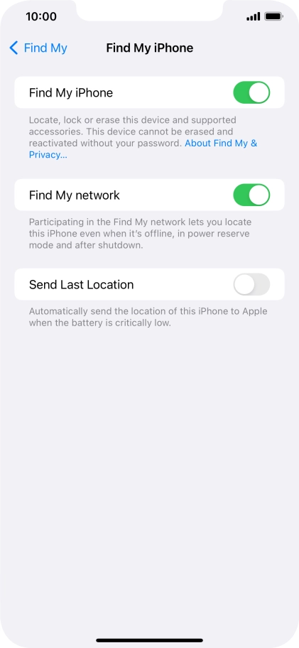 Press the indicator next to 