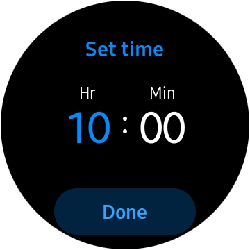 Slide your finger right or left on the Touch bezel to set the required time. Slide your finger right or left on the Touch bezel to set the required time.