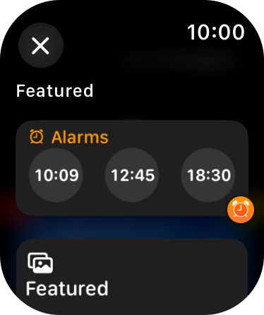 Press the required widget.
