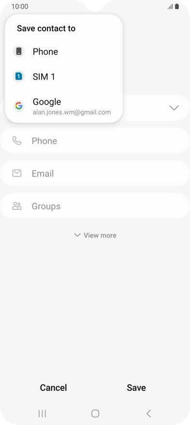 Press the required Google account. Press the required Google account.